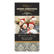 {TBA} Damastast mönsterfamiljhelgdag Photocard Anpassingsbara Fotokort