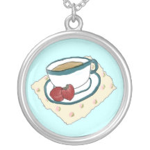 Tea- och jordgubbehalsband