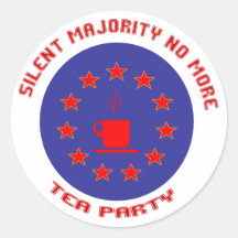 Teaparty för tyst majoritet klistermärken