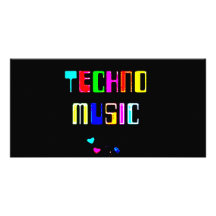 Techno musikhjärta fotokort mall
