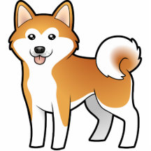 Tecknad Akita Inu/Shiba Inu Acrylic Cut Out