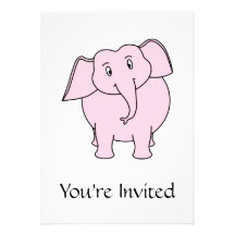 Tecknad av en rosa elefant personliga tillkännagivande