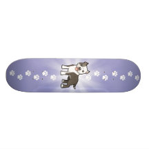 Tecknad Pitbull/amerikanStaffordshire Terrier Skate Board Deck