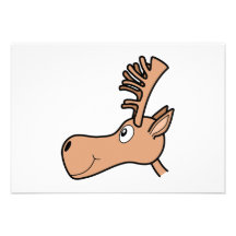 TecknadälgMoose. Anpassade Inbjudningskort