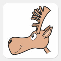 TecknadälgMoose. Klistermärke