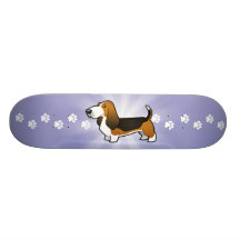 TecknadBassethund Anpassad Skate Board