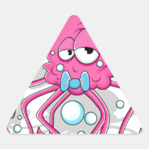 Tecknadbläckfisk Triangle Stickers