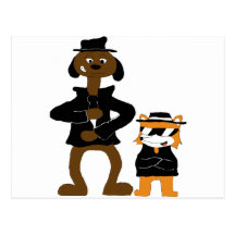Tecknaden snokar Dogg och Jamie rävfläktar Vykort