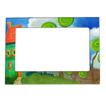tecknadhusmagneticframe fotomagneter med ram