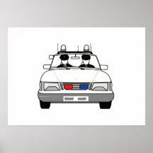 Tecknadpolisbil Print