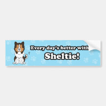 TecknadSheltie bildekal