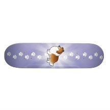 TecknadShetland Sheepdog/Collie Anpassad Skate Board