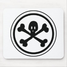 Tecknadskalle & Crossboneslogotyp Musmattor