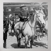 Teddy Roosevelt på hästrygg i Yellowstone Affischer