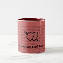 Teeny mycket liten svart hjärta kaffe koppar