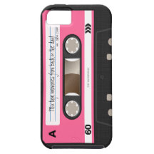Tejpar den Retro kassetten för shock rosa personli iPhone 5 Fodraler