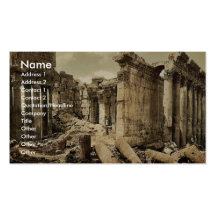 Tempel av Jupiter, facaden, Baalbek, heligt land, Visitkort Mallar