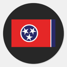 TENNESSEE FLAGGA RUND KLISTERMÄRKE
