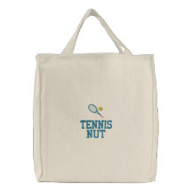 Tennis hänger lös med anpassadetext broderade kassar