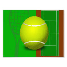 Tennisbana och Racquets Fotografiska Tryck