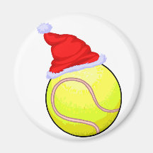 Tennisboll (den Santa hatten) Kylskåpsnagnet