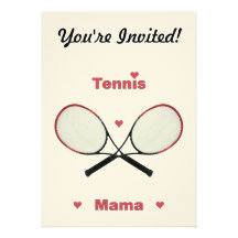 Tennismammahjärtor Individuella Inbjudningskort
