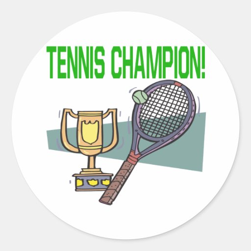 Tennismästare Runda Klistermärken
