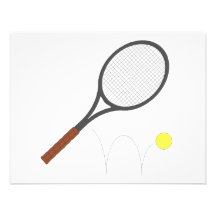 Tennisracket och boll personliga tillkännagivanden
