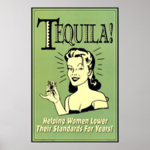 Tequila - portionkvinnor fäller ned deras normal f affisch