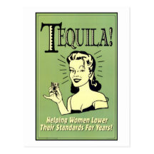 Tequila - portionkvinnor fäller ned deras normal f vykort