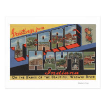 Terre Haute Indiana - stora brevplatser Vykort