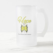 Testicular band för cancerhoppfjäril kaffe koppar