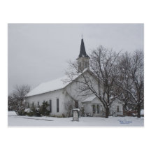 Texas kyrklig snö vykort