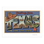 TexasGreetings från den statliga Lone stjärnan Vykort
