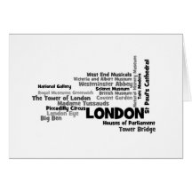 Textkonst "London ", Hälsningskort