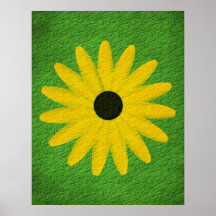 Texturerad blom- konstaffisch för gul daisy