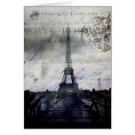 Texturerade Paris i lavendel Hälsnings Kort