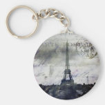 Texturerade Paris i lavendel Nyckel Ring