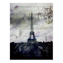 Texturerade Paris i lavendel Vykort
