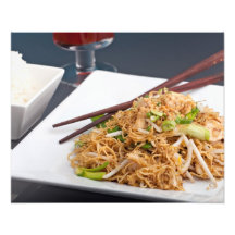Thailändsk maträtt för matLo Mein nudlar Fotografiska Tryck