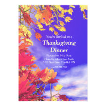 Thanksgiving för blåttnedgånghimmel personliga inbjudningskort