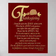 Thanksgiving - Psalm 100 Affischer