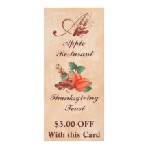 ThanksgivingMonogram ett kuggekort /Resturant Anpassade Rackkort