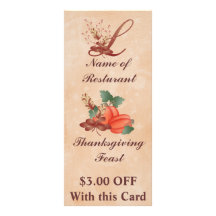 ThanksgivingMonogram L kuggekort /Resturant Anpassade Rackkort