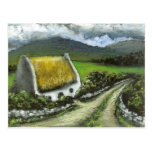 Thatched irländsk stuga vykort