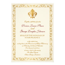 Themed bröllop Fleur-de-lis Personliga Tillkännagivanden