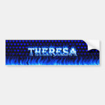 Theresa blått avfyrar och flammar bildekaldesign