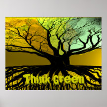 ThinkGreen4 tänka görar grön, tänker grönt Affisch