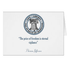 Thomas Jefferson citationstecken (Vigilance) Hälsnings Kort