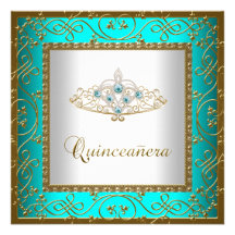 Tiara för krickablåttQuinceanera guld Anpassningsbara Inbjudningskort